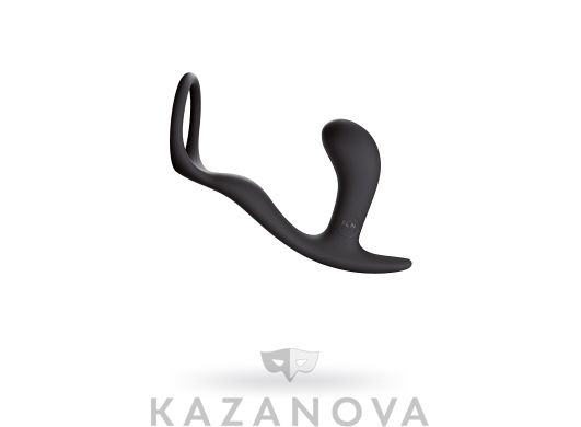 Втулка анальная Bootie Ring с кольцом из силикона черная